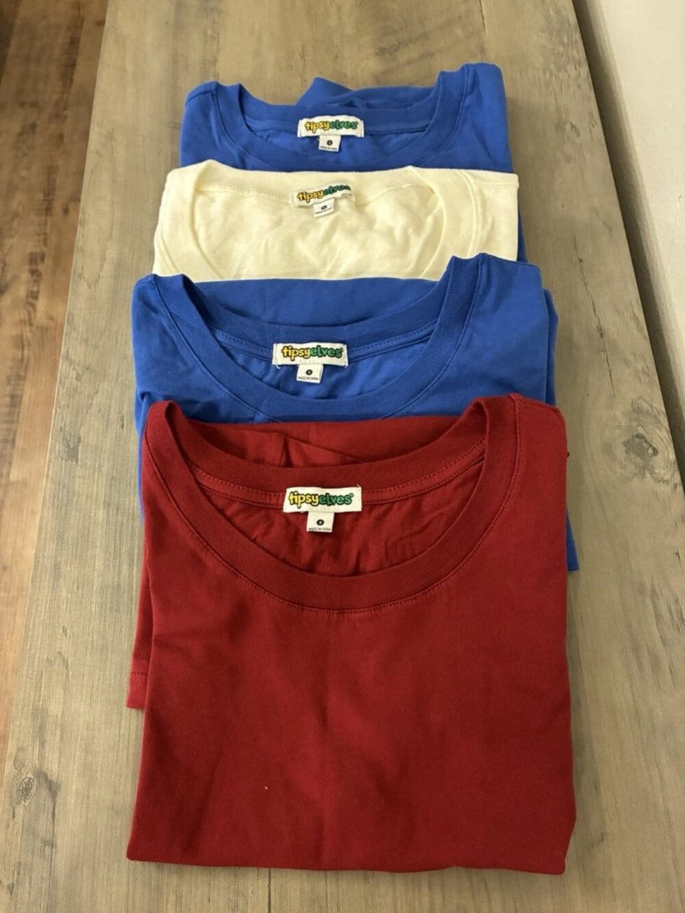 Tipsy Elves Size Small Bundle Of Four 2 Blue, 1 Cream, 1 Maroon